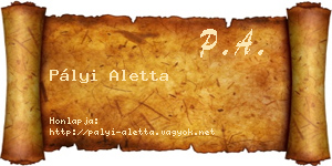 Pályi Aletta névjegykártya
